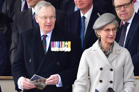 Le prince Richard de Gloucester et sa femme Brigitte à l'inauguration du monument aux soldats britanniques tombés en Irak et en Afghanistan à Londres le 9 mars 2017.