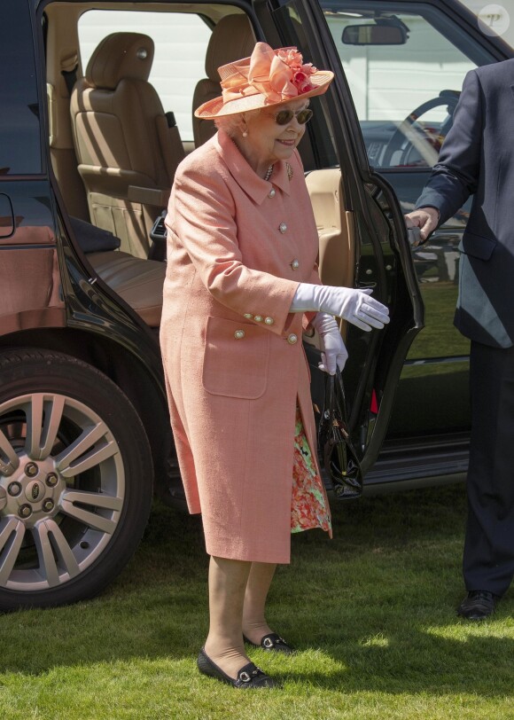 Exclusif - La reine Elizabeth II d'Angleterre au Guards Polo Club à Windsor le 24 juin 2018