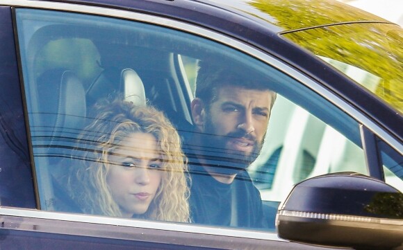 Exclusif - Shakira et son mari Gerard Piqué dans leur voiture à Barcelone, le 6 juin 2018.