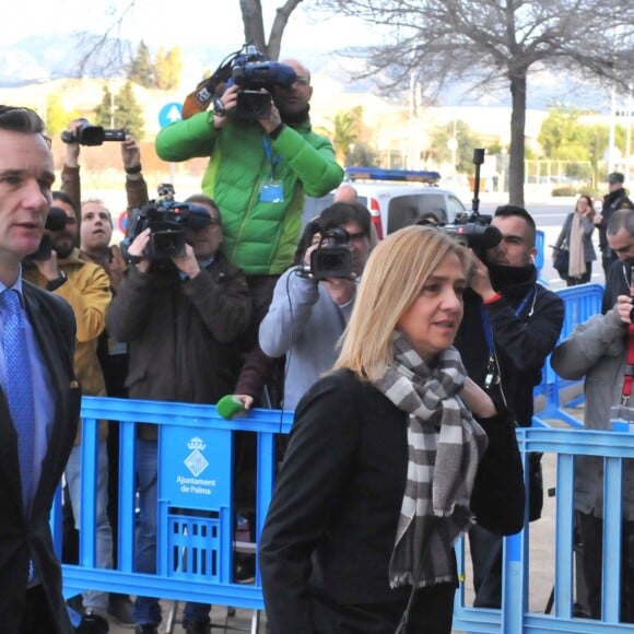 L'infante Cristina d'Espagne et son mari Inaki Urdangarin au tribunal de Palma de Majorque dans le cadre du procès Noos le 3 mars 2016