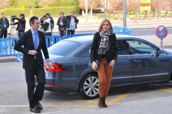 L'infante Cristina d'Espagne et son mari Inaki Urdangarin au tribunal de Palma de Majorque dans le cadre du procès Noos le 3 mars 2016