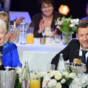 Exclusif - Line Renaud et Dany Boon - Enregistrement de l'émission "Bon anniversaire Line" à l'occasion des 90 ans de Line Renaud au Théâtre Bobino à Paris, le 25 juin 2018. L'émission, présentée par Stéphane Bern, est diffusée mardi 3 juillet 2018 à 20h55 sur France 2. © Coadic Guirec / Bestimage