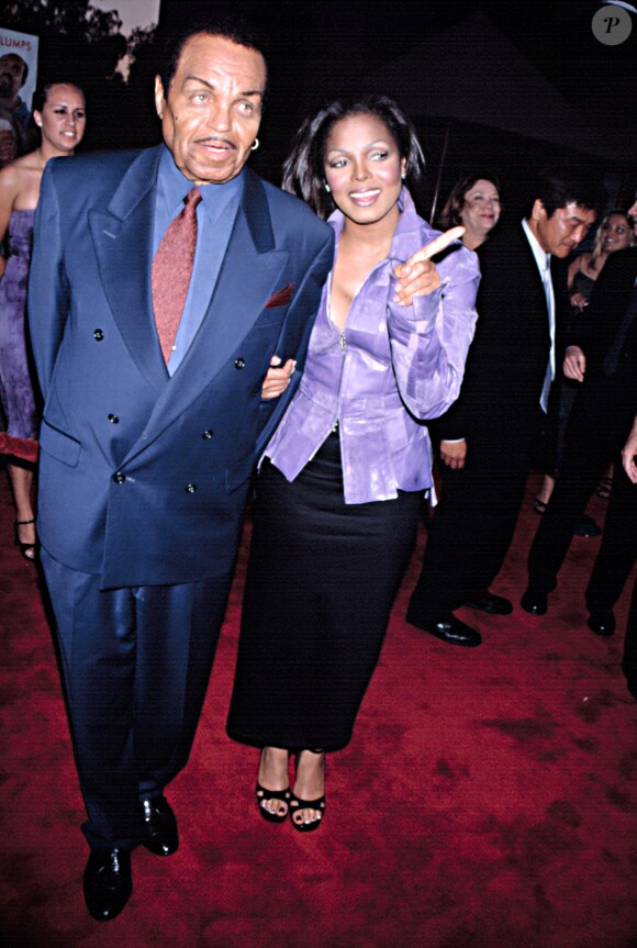 Janet Jackson et son père à Los Angeles en 2000.