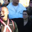 Chris Brown sur le tournage du film "She Ball" dans le quartier de Venice à Los Angeles, le 21 décembre 2017.