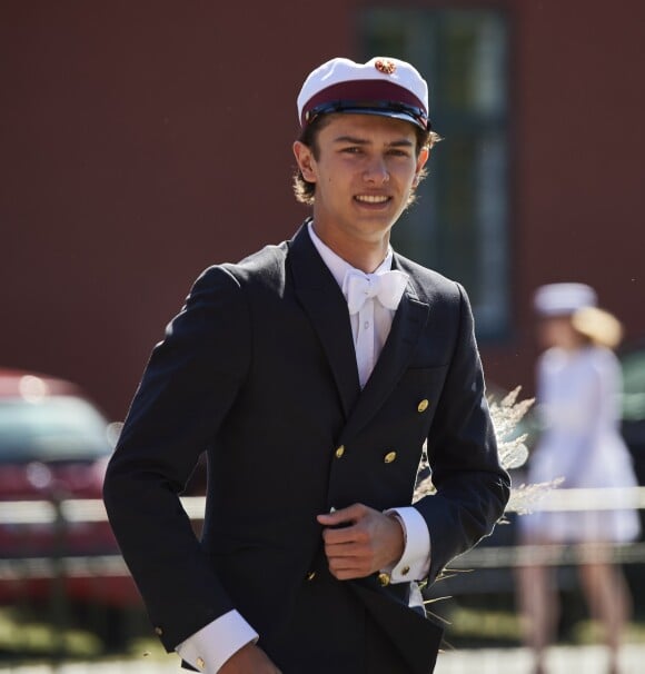 Le prince Nikolai de Danemark lors de la cérémonie de remise de diplôme de son lycée privé, Herlufsholm à Naestved le 27 juin 2018.
