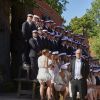 Le prince Nikolai de Danemark et ses camarades de promo, dont sa petite amie Benedikte qui était dans la même classe que lui, lors de la cérémonie de remise de diplôme de son lycée privé, Herlufsholm à Naestved le 27 juin 2018.
