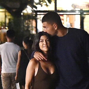 Exclusif - Kourtney Kardashian et son compagnon Younes Bendjima ont été aperçus en train de prendre du bon temps sur le port de Portofino en Italie, le 3 juillet 2018.