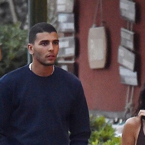 Exclusif - Kourtney Kardashian et son compagnon Younes Bendjima ont été aperçus en train de prendre du bon temps sur le port de Portofino en Italie, le 3 juillet 2018.