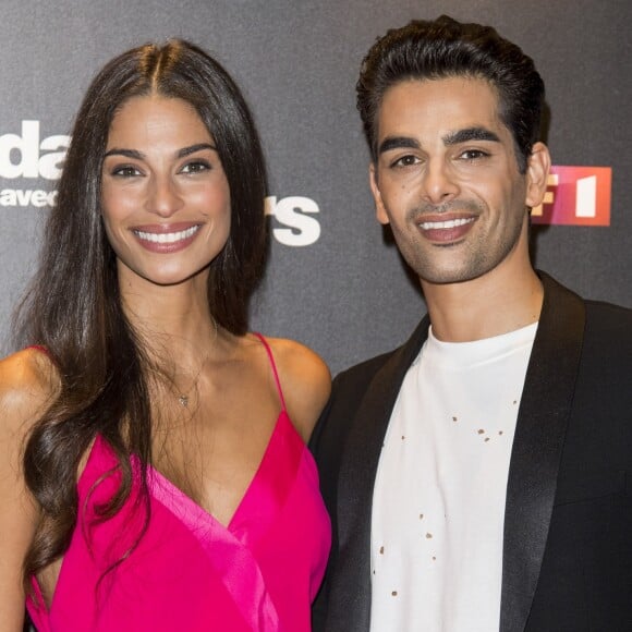 Tatiana Silva et son danseur Christophe Licata lors du photocall de présentation du jury et des nouveaux couples de "Danse avec les Stars" au siège de TF1 à Boulogne-Billancourt, le 28 septembre 2017. © Pierre Pérusseau/Bestimage