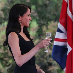 Le prince Harry et Meghan Markle lors d'une soirée d'été organisée à l'ambassade du Royaume-Uni à Dublin, en Irlande, le 10 juillet 2018.