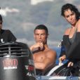 Exclusif - Cristiano Ronaldo et sa compagne Georgina Rodriguez font de la plongée sous-marine pendant leurs vacances en Grèce, le 8 juillet 2018.