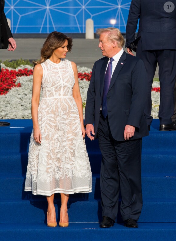 Donald J. Trump (président des Etats-Unis) et sa femme la Première Dame Melania Trump - Arrivées au dîner du sommet de l'OTAN à Bruxelles, Belgique, le 11 juillet 2018. © Alain Rolland/ImageBuzz/Bestimage