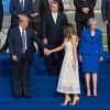 Donald J. Trump (président des Etats-Unis), sa femme la Première Dame Melania Trump et Theresa May (premier ministre du Royaume-Uni) - Arrivées au dîner du sommet de l'OTAN à Bruxelles, Belgique, le 11 juillet 2018. © Alain Rolland/ImageBuzz/Bestimage