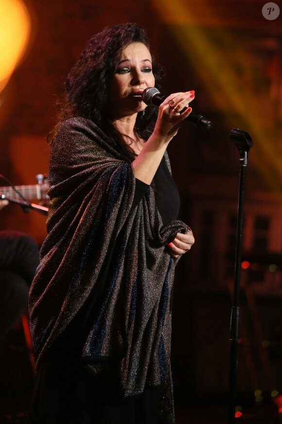 Exclusif - Natacha Atlas - Enregistrement de l'émission "Du côté de chez Dave" à Paris, diffusée le 14 février 2016 sur France 3. Le 8 décembre 2015 © CVS / Bestimage