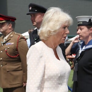 Camilla Parker Bowles, duchesse de Cornouailles en visite à Wimbledon à l'occasion du tournoi de Tennis à Londres le 11 juillet 2018