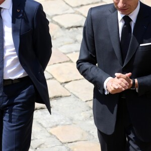 Manuel Valls - Hommage national à Claude Lanzmann dans la cour d'honneur de l'Hôtel national des Invalides à Paris. Le 12 juillet 2018 © Stéphane Lemouton / Bestimage