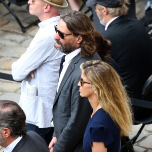 Félicité Herzog et Frédéric Beigbeder - Hommage national à Claude Lanzmann dans la cour d'honneur de l'Hôtel national des Invalides à Paris. Le 12 juillet 2018 © Stéphane Lemouton / Bestimage