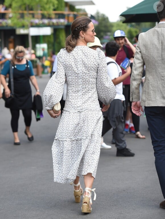 Pippa Middleton et son mari James Matthews au tournoi de Wimbledon à Londres, le 13 juillet 2018.