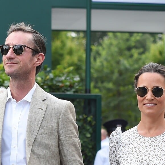 Pippa Middleton et son mari James Matthews au tournoi de Wimbledon à Londres, le 13 juillet 2018.