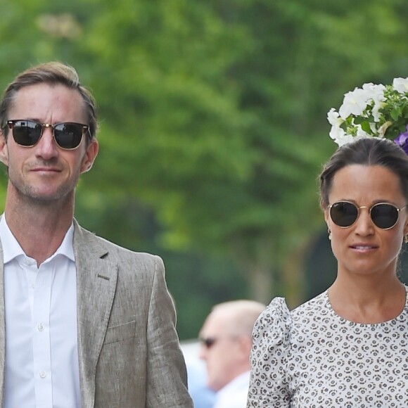 Pippa Middleton et son mari James Matthews au tournoi de Wimbledon à Londres, le 13 juillet 2018.