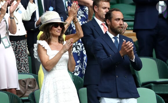 Pippa Middleton et son frère James à Wimbledon le 5 juillet 2018.