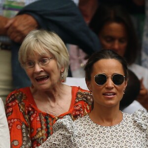 Pippa and James Matthews on centre court on day eleven of the Wimbledon Championships at the All England Lawn Tennis and Croquet Club, Wimbledon. London, UK, on Friday July 13, 2018. Photo by Nigel French/PA Wire/ABACAPRESS.COM14/07/2018 - London