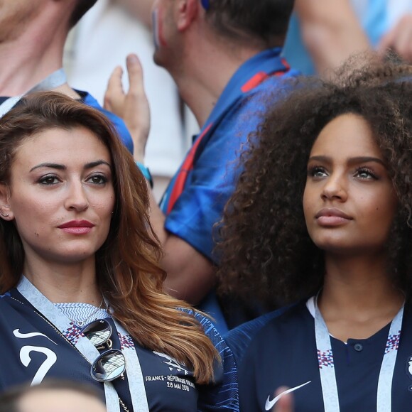Rachel Legrain-Trapani, Miss France 2007 et Alicia Aylies, miss France 2017 - Célébrités dans les tribunes opposant la France à l'Argentine lors des 8ème de finale de la Coupe du monde à Kazan en Russie le 30 juin 2018 © Cyril Moreau/Bestimage