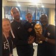 Steven Nzonzi en famille après la victoire des Bleus lors de la Coupe du monde en Russie. 14 juillet 2018.