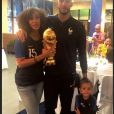 Steven Nzonzi en famille après la victoire des Bleus lors de la Coupe du monde en Russie. 14 juillet 2018.