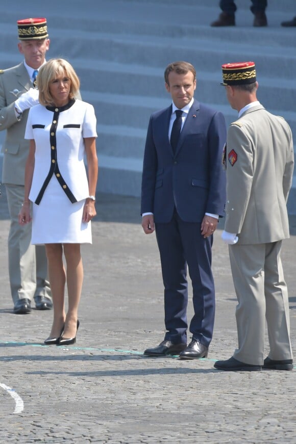 Emmanuel et Brigitte Macron - Défilé militaire du 14 Juillet sur les Champs-Elysées à Paris © Giancarlo Gorassini / Bestimage