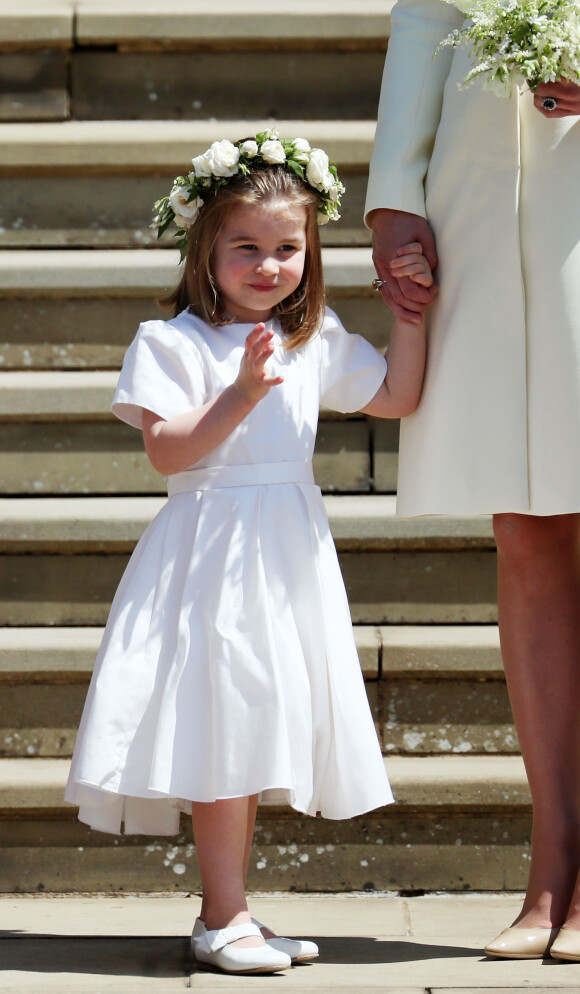 La princesse Charlotte de Cambridge - Les invités à la sortie de la chapelle St. George au château de Windsor, Royaume Uni, le 19 mai 2018.