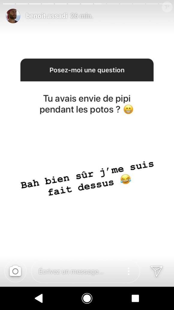 Benoît de "Koh-Lanta", 19 juillet 2018, Instagram