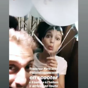 Iris Mittenaere et son ami Christopher Davin réunis pour voir Roméo, le 3e enfant de Sylvie Tellier. Le 19 juillet 2018 à Paris.
