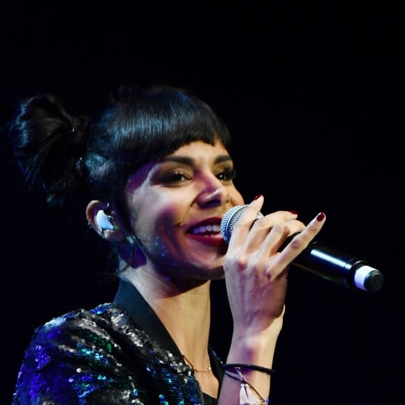 Shy'm durant le concert Star à Juan, au profit de l'association "Enfant Star et Match" dans la pinède Gould d'Antibes Juan-les-Pins le 10 juillet 2018. © Bruno Bebert/Bestimage