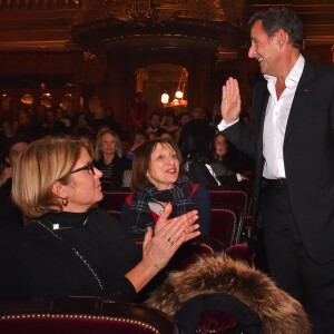Exclusif - Nicolas Sarkozy assiste au concert de sa femme Carla Bruni à l'Opéra Garnier à Monaco. Le 29 novembre 2017. © Bruno Bebert / Bestimage