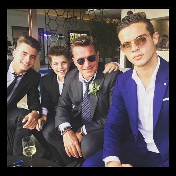 Benjamin Castaldi entouré de ses trois fils, Julien, Simone et Enzo Castaldi - Instagram, 23 septembre 2017