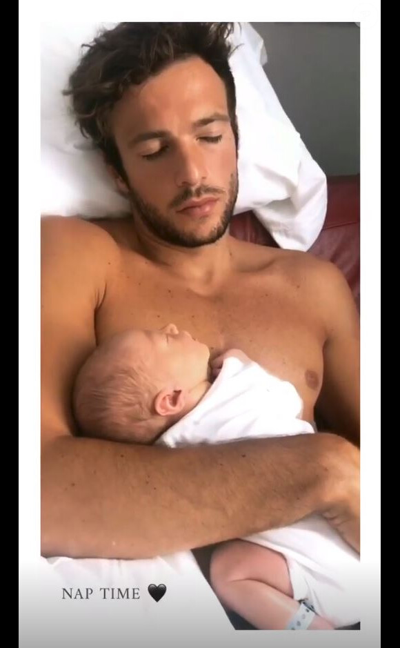 Hugo Philip, le compagnon de Caroline Receveur et leur fils Marlon - Instagram, 6 juillet 2018