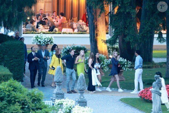 George Clooney et sa femme Amal - G. Clooney et sa femme vont dîner avec des amis au restaurant Villa D'Este sur le lac de Côme en Italie le 28 juillet 2018.