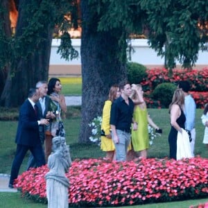 George Clooney et sa femme Amal - G. Clooney et sa femme vont dîner avec des amis au restaurant Villa D'Este sur le lac de Côme en Italie le 28 juillet 2018.