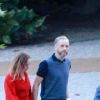 Stella McCartney et son mari Alasdhair Willis - G. Clooney et sa femme vont dîner avec des amis au restaurant Villa D'Este sur le lac de Côme en Italie le 28 juillet 2018.