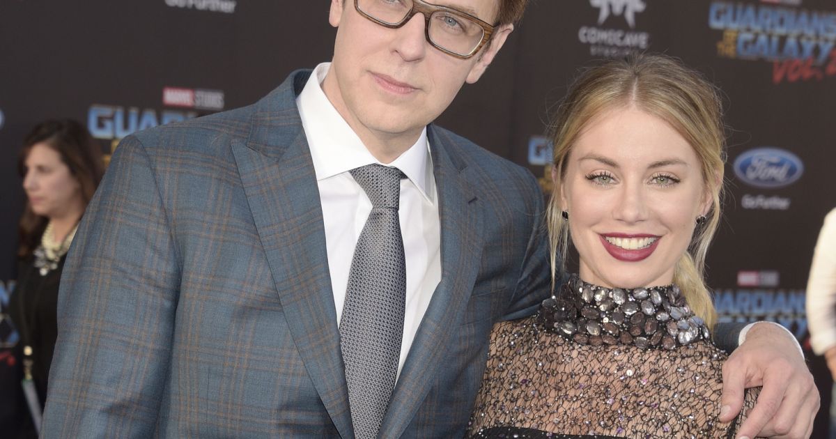 James Gunn et Jennifer Holland au photocall de la première du film Guardians of the Galaxy Vol 2