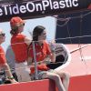 L'infante Elena d'Espagne et sa fille Victoria à bord du bateau Mapfre lors de la 37e Copa del Rey à Palma de Majorque le 1er août 2018