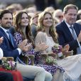  La princesse Madeleine de Suède et Christopher O'Neill lors des célébrations du 41e anniversaire de la princesse Victoria à Borgholm le 14 juillet 2018. 