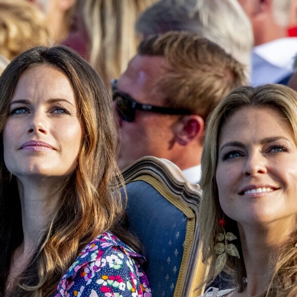 La princesse Madeleine de Suède et Christopher O'Neill lors des célébrations du 41e anniversaire de la princesse Victoria à Borgholm le 14 juillet 2018.