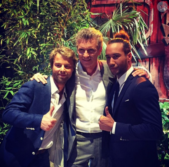 Martin Bazin, Denis Brogniart et Laurent Maistret le jour de la finale de "Koh-Lanta 2014" - Instagram, 23 novembre 2014