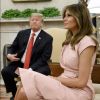 Le roi Abdallah de Jordanie et la reine Rania de Jordanie reçus par le président des Etats-Unis Donald Trump et sa femme Melania Trump à la Maison Blanche à Washington, le 25 juin 2018.