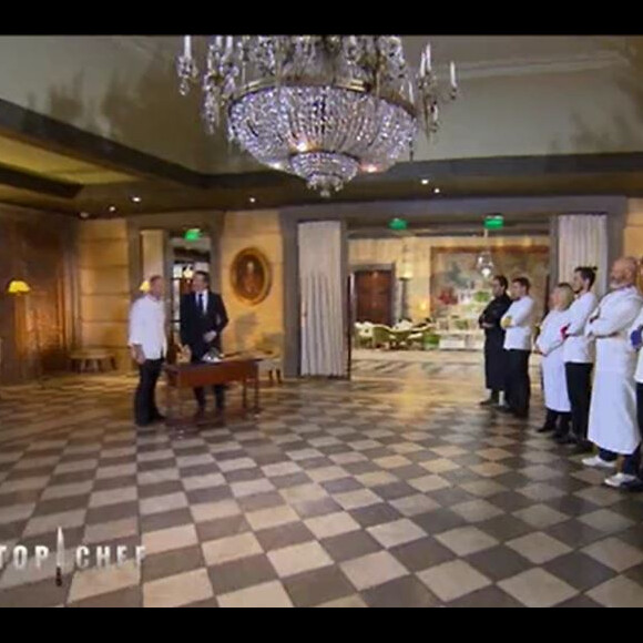 Joël Robuchon face aux candidats et aux chefs Michel Sarran, Philippe Etchebest et Hélène Darroze - "Top Chef 2018", M6, 11 avril 2018