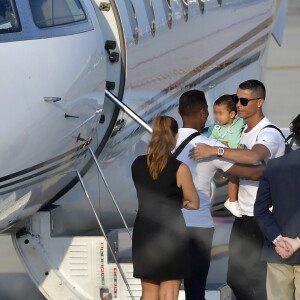 Cristiano Ronaldo et sa famille arrivant à Turin le 29 juillet 2018.