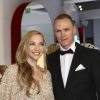 Christopher Froome et sa femme Michelle lors du 69e Gala de la Croix-Rouge Monégasque dans la Salle des Étoiles du Sporting à Monaco, le 28 juillet 2017. © Claudia Albuquerque/Bestimage