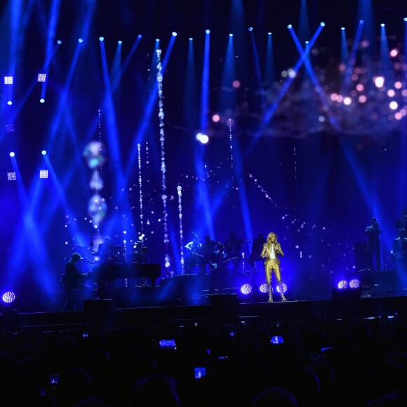 Celine Dion en concert lors de sa tournée "Celine Dion Live 2018" au Qudos Bank Arena de Sydney en Australie le 27 juillet 2018.